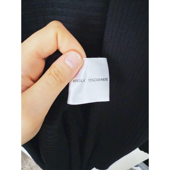 Maison De Papillon Cocoon Vail Sweater Silk Cashmere Black XS Luxury Fall Layer - Picture 6 of 9